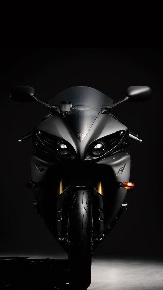 Black motorcycle digital rendering front - its light free wallpaper for mobile