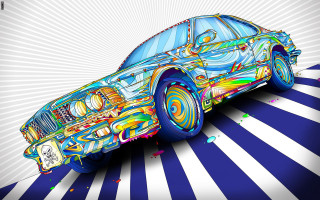 Colorful car hood striped floor - floor free wallpaper