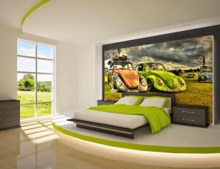 Green bedroom wall mural car - a bedroom free wallpaper