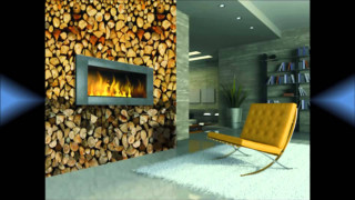 Room chair fireplace logs wall - unreal engine free wallpaper