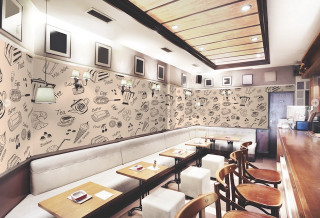 Restaurant tables chairs wall pictures - picture free wallpaper