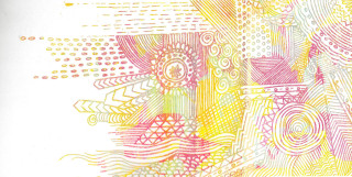 Colorful abstract lines dots yellow - line and dots free wallpaper