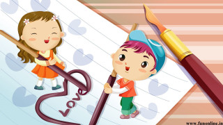 Boy girl notepad children drawing - a notepad free wallpaper
