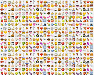 Emoticons collection large white background - high detail 8 k free wallpaper for desktop