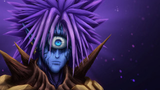Man purple hair blue eyes - a digital painting of a man free wallpaper