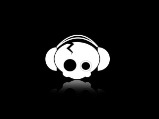 Skull headphones dark background image - the dark background free wallpaper