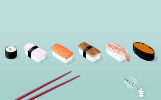 Sushi chopsticks cartoon character blue - diego gisbert llorens free wallpaper