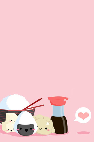 Pink sushi chopsticks soy alice - minimalist free wallpaper for mobile