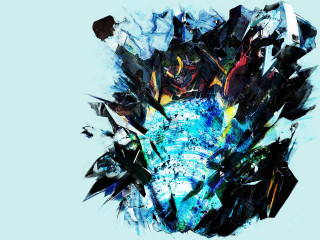 Blue vase blue background black - android jones free wallpaper