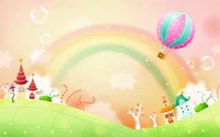Colorful rainbow background sky above - chiho aoshima free wallpaper
