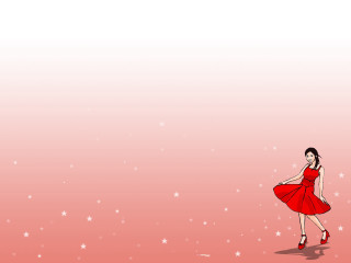 Woman red dress dancing pink - kitsch movement free wallpaper