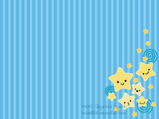Blue background stars smiley face - the bottom free wallpaper for desktop