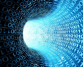 Blue black background circular pattern - technology free wallpaper