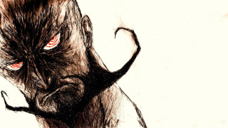 Demon red eyes black tail - a red eye free wallpaper