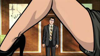Cartoon man suit tie standing - his leg free wallpaper