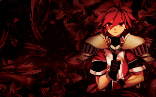 Anime red hair black outfit 2 - a black outfit free wallpaper for desktop