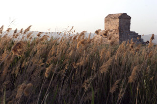 Tower field grass mountains background - the background in the distance free wallpaper