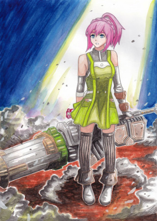 Girl green dress rocket pink - a green dress free wallpaper for mobile