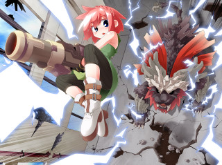 Anime couple guns demon broken - a broken window free wallpaper