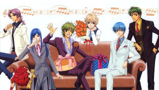 Group people couch gifts bouquet - free christmas wallpaper