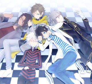 Group people checkered floor cell - free seasons wallpaper for tablet