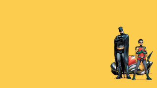 Couple people yellow background batman - pop art free wallpaper