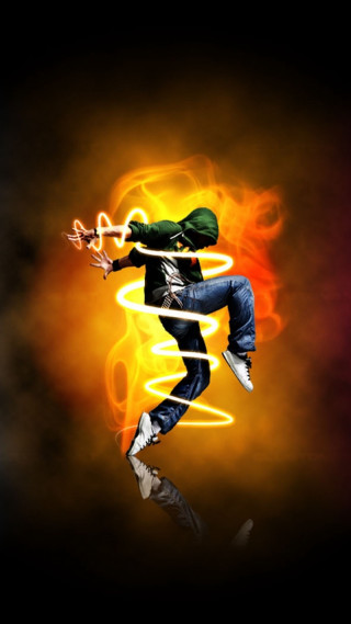 Dancing man fire background swirling - a fire background free wallpaper for mobile