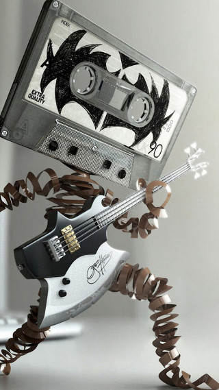 Music cassette guitar bat head - eric taylor free wallpaper for mobile