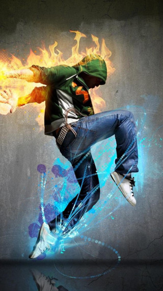 Man green jacket fire water - his foot free wallpaper for mobile
