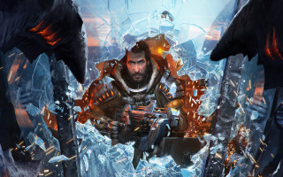 Man gun futuristic ice crystals - a futuristic environment free wallpaper