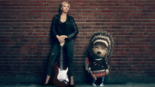 Woman hedgehog guitar standing next - a hedgehog free wallpaper