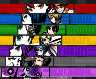 Anime characters colorful expressions group - pixel art free wallpaper