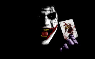 Man holding card bloody face - a card free wallpaper