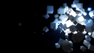 Cubes flying dark room light 2 - the air together free wallpaper