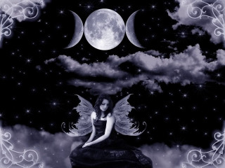 Gothic moon astronaut fireworks angel - moon free wallpaper