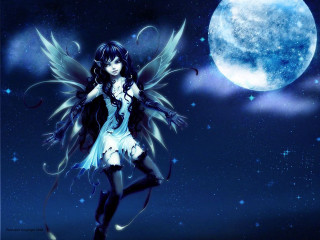 Fairy wings full moon stars - a fairy free wallpaper