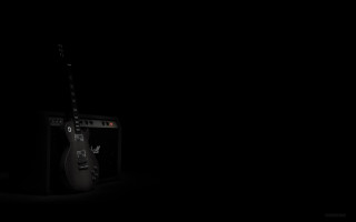 Black guitar black speaker dark - a black guitar free wallpaper