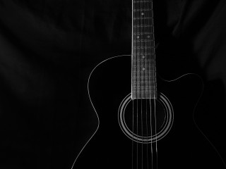 Guitar black white background photo 2 - photo of a guitar free wallpaper