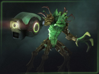 Cartoon character green face green - biopunk free wallpaper