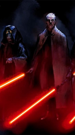 Costumed people lightsabers dark background - the back free wallpaper for mobile