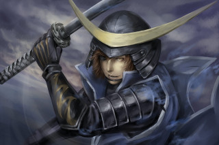 Man helmet sword cloudy sky - a cloudy sky behind free wallpaper