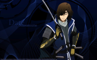 Man black blue outfit sword - outfit holding free wallpaper
