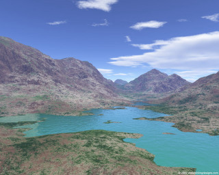 Mountain lake grass blue sky - mountain and grass free wallpaper