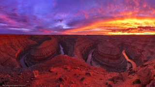 Sunset canyon river clouds sky - a sky free wallpaper for desktop