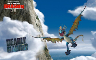 Cartoon dragon flying rocky cliff - chris labrooy free wallpaper for desktop