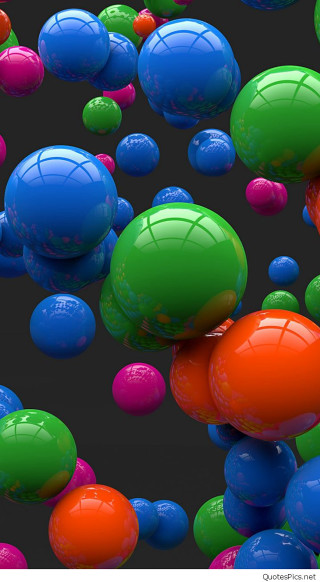 Floating balls black background red 2 - free 3d render wallpaper for mobile