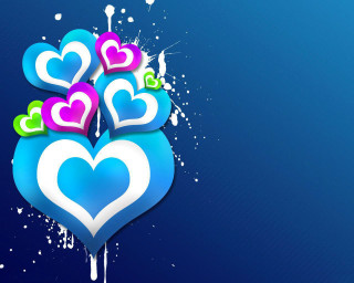 Blue background hearts spray paint - felipe seade free wallpaper