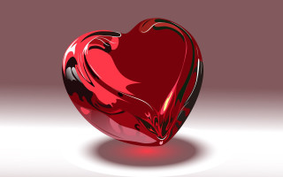 Red heart object white surface 3 - a light reflection free wallpaper