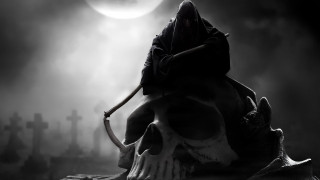 Grim person skull cemetery sculler - grim free wallpaper