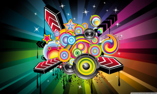 Colorful background speakers stars music - colourful free wallpaper